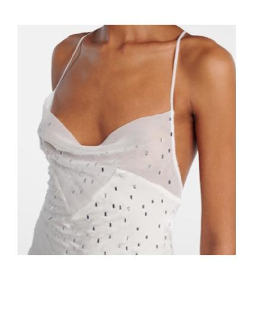 Rabanne White Embellished Sheer Gown