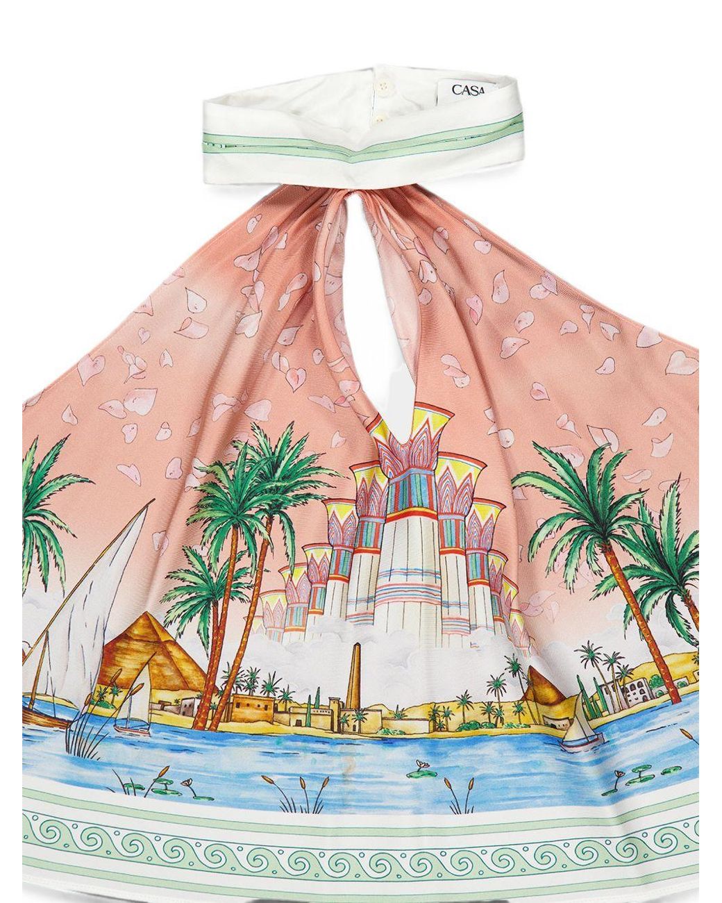 Casablanca Multicolor Graphic-Print Halterneck Top