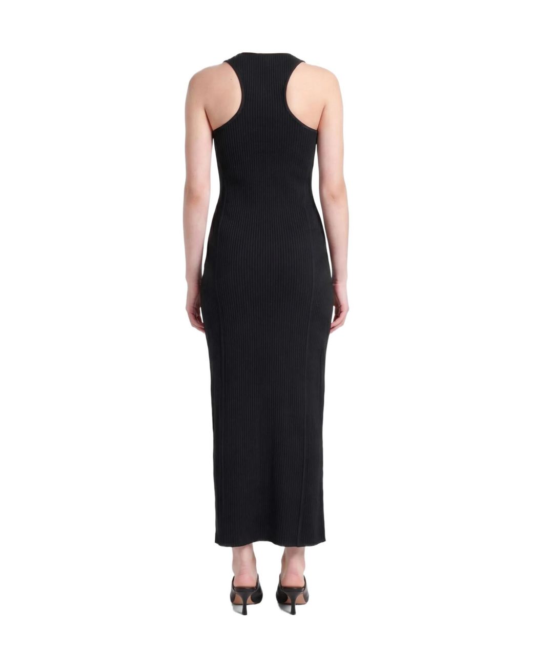 Sportmax Black Maxi Dress Viscose, Polyamide, Polyester, Elastane