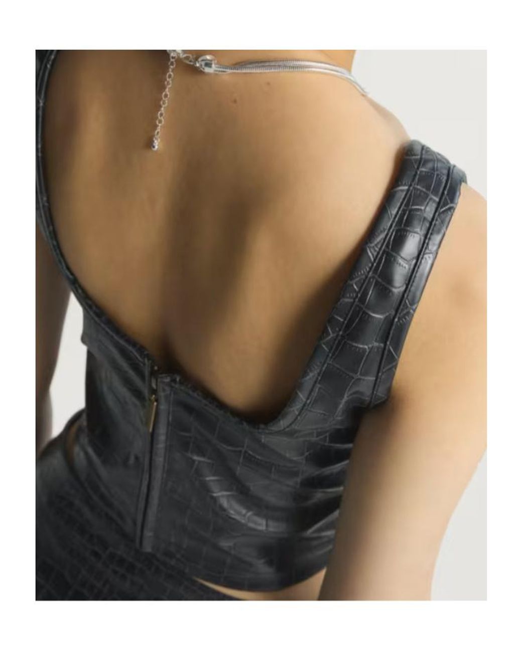 Adidas Originals Gray Pleather Corset Top