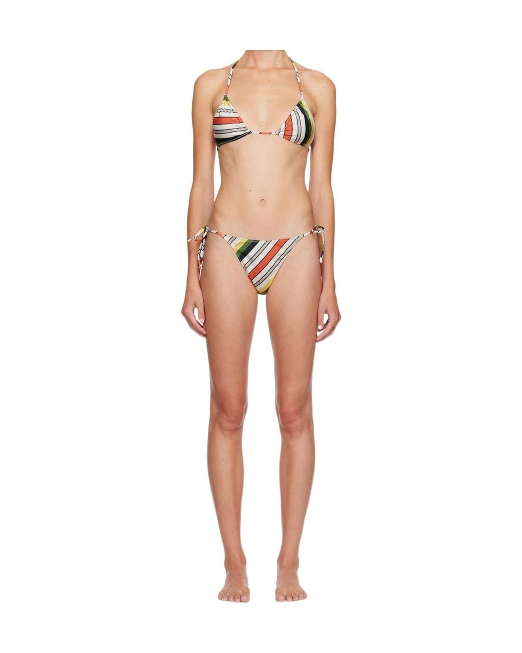 Jean Paul Gaultier Multicolor Lace-Up Bikini Set