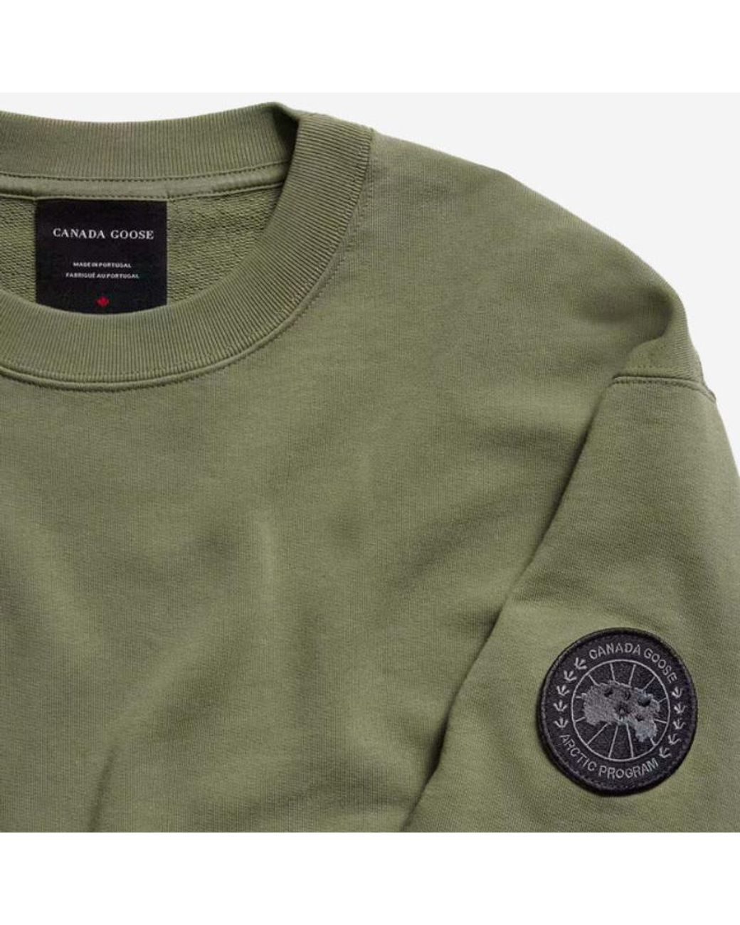 Canada Goose Green Logo Patch Crewneck Sweatshirt for men