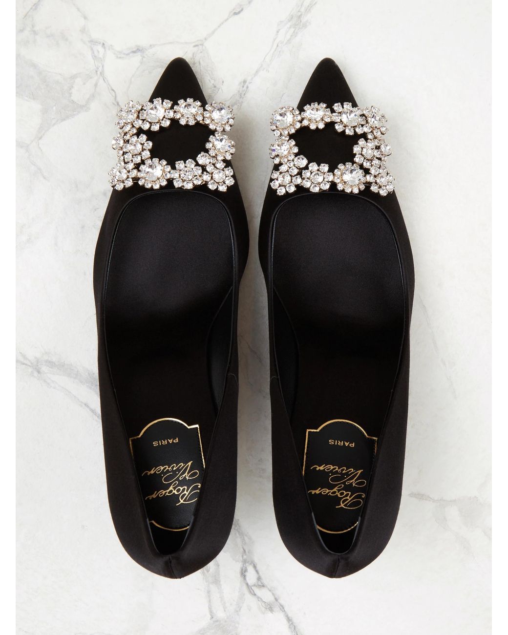 Roger Vivier Blue Embellished Pointed Toe Pumps