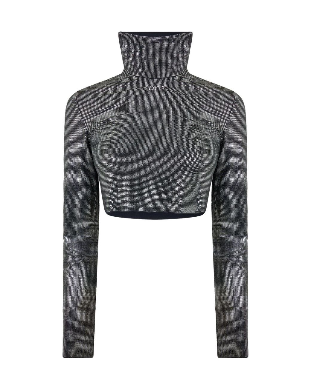 Off-White c/o Virgil Abloh Gray Cropped Long Sleeve Tee