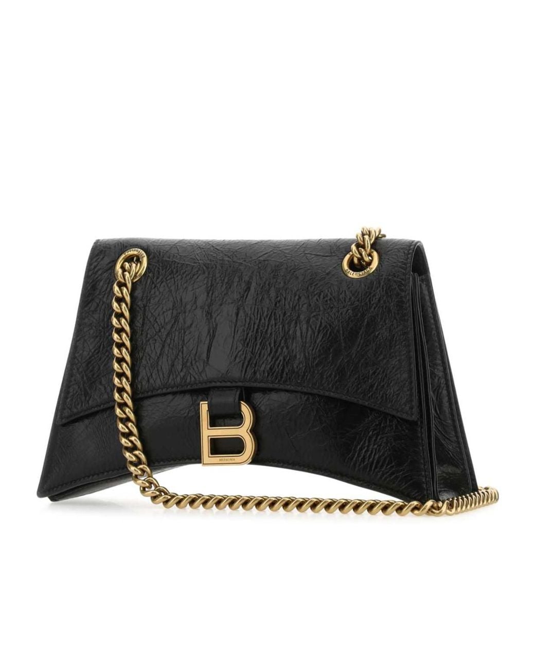 Balenciaga Black Small Crush Shoulder Bag
