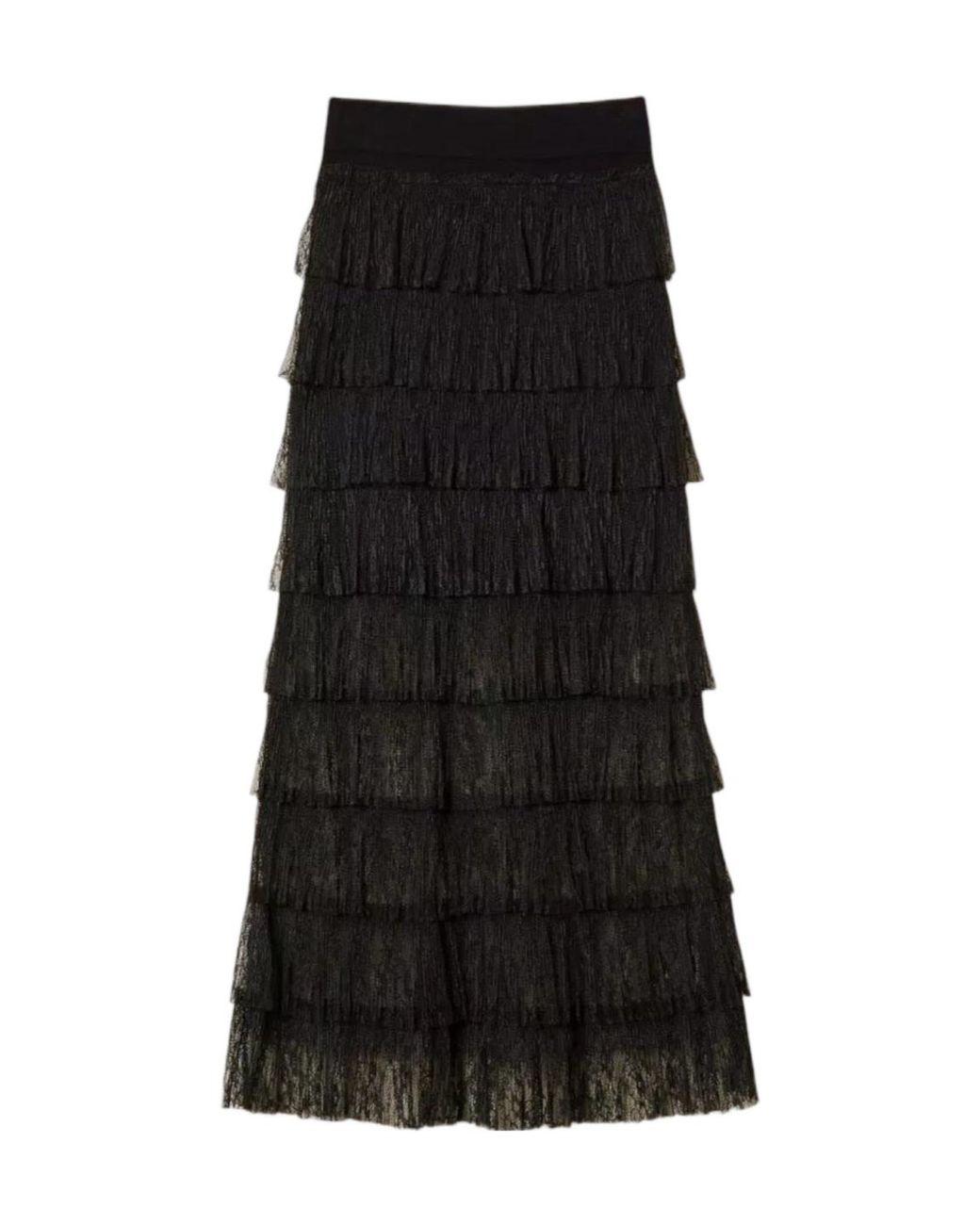 Twinset Black Lace Maxi Skirt