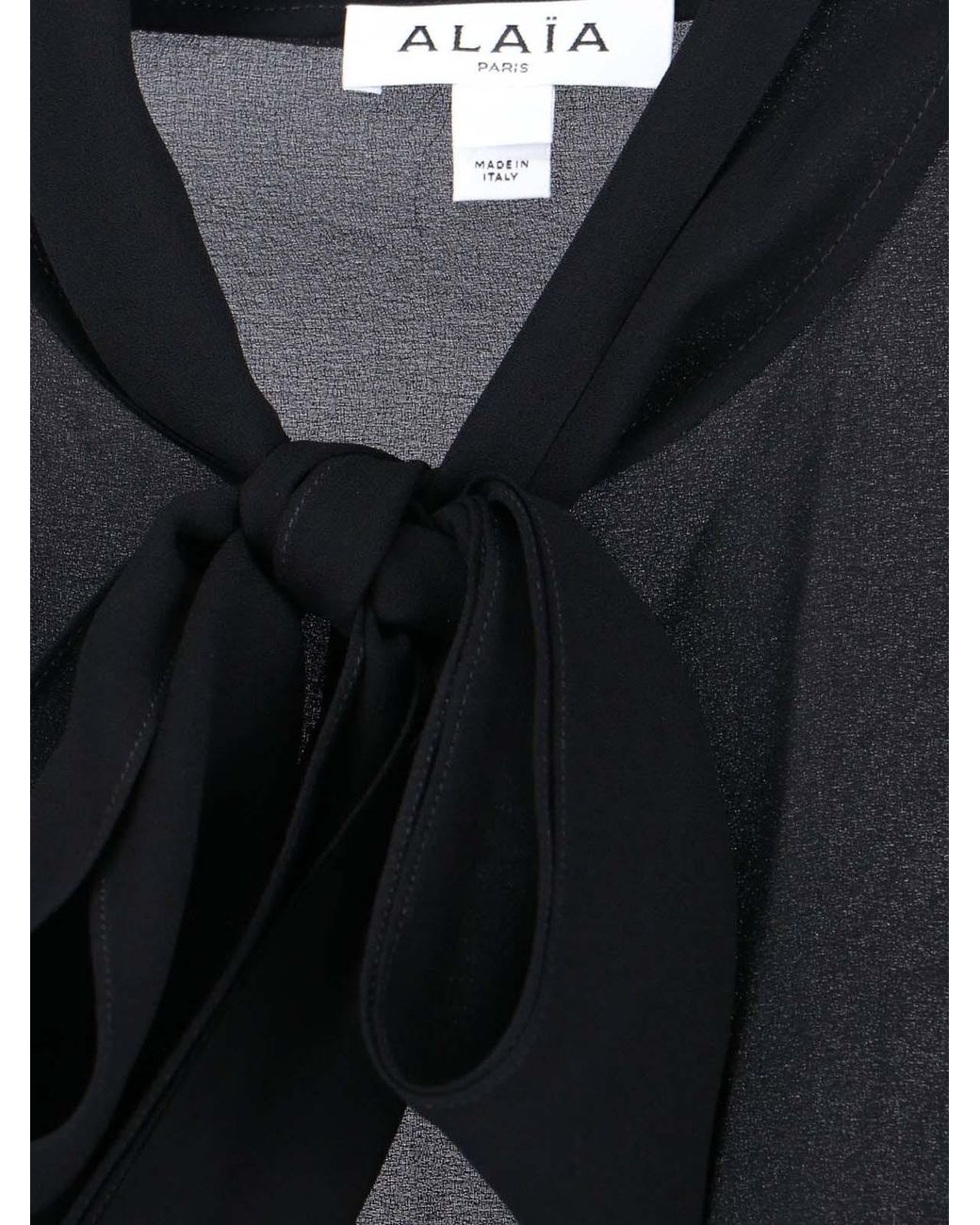 Alaïa Black Alaïa Georgette Scarf Blouse