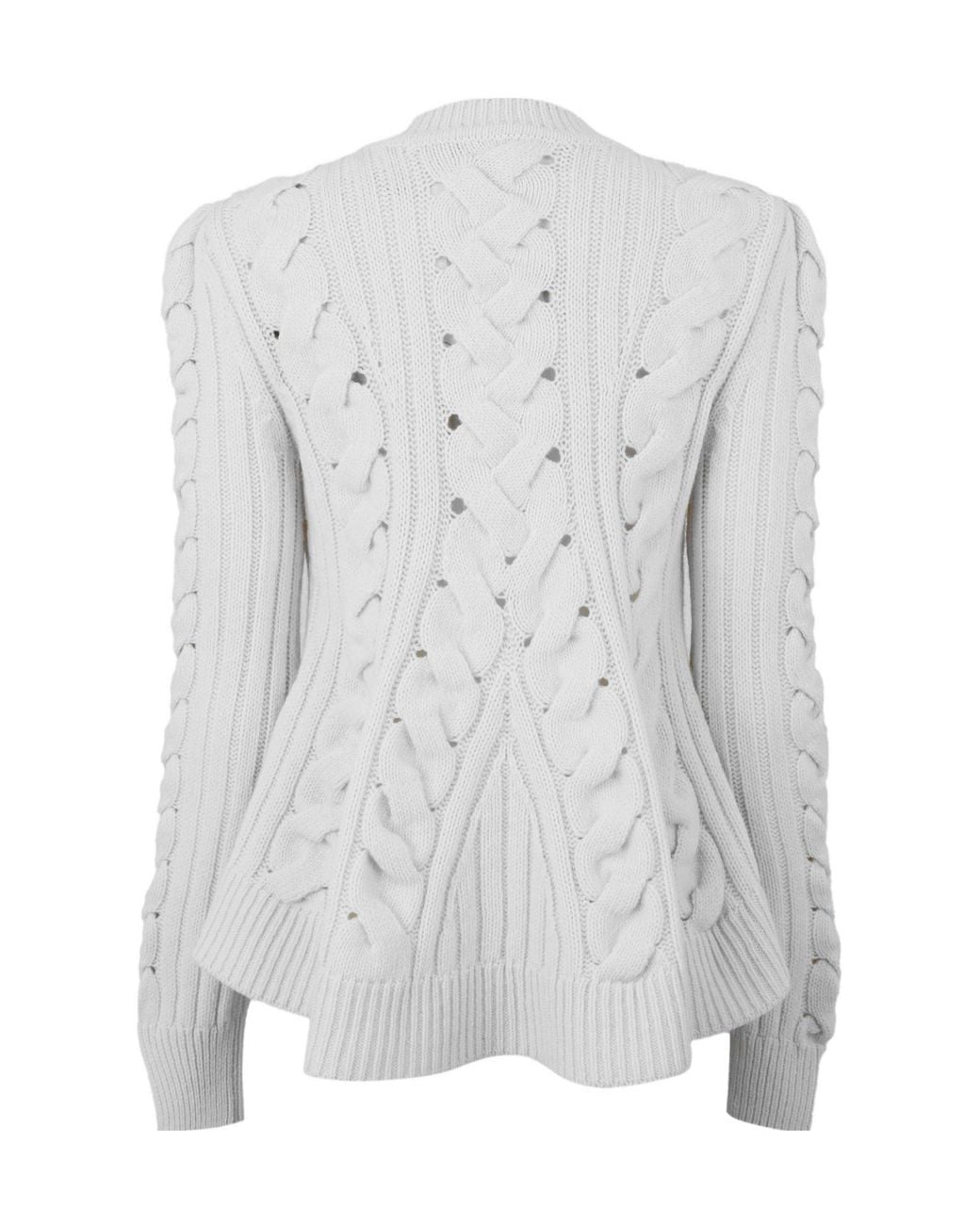 McQueen Gray Alex Cable Crew Neck Jumper