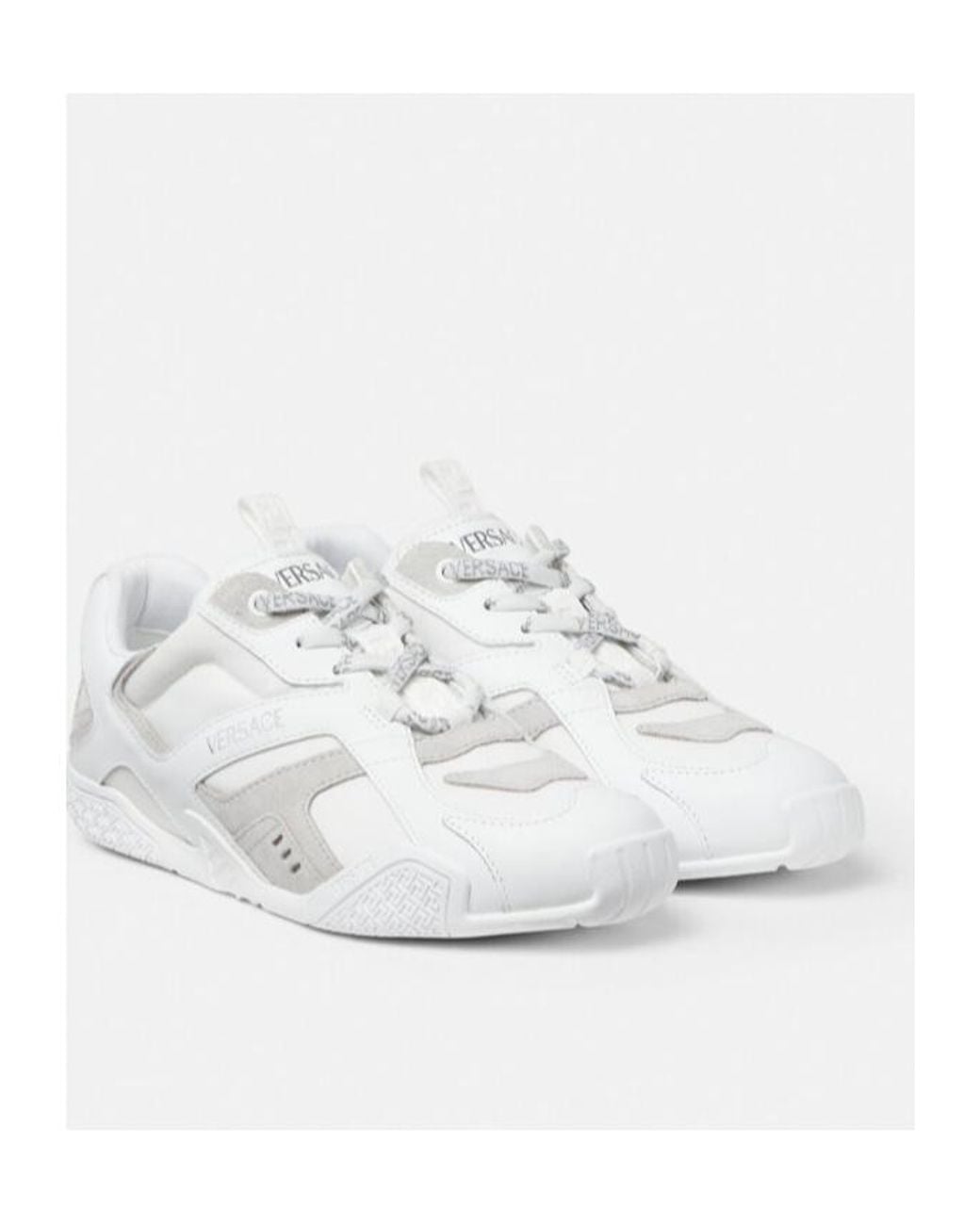 Versace White Galaxia Lace-Up Sneakers