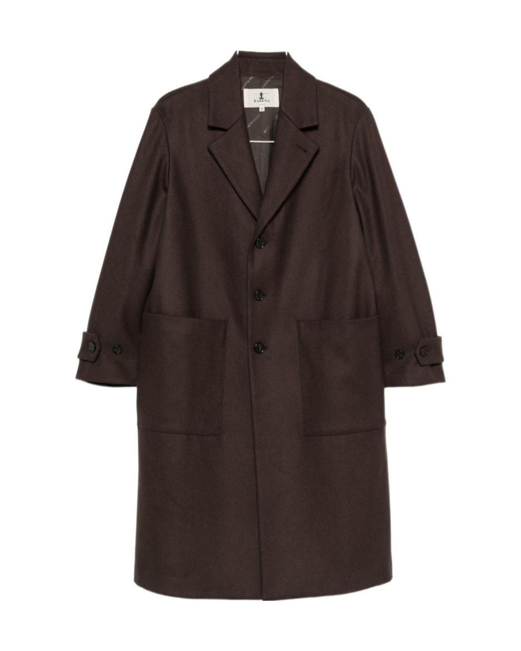 Barena Brown Single-Breasted Notched-Lapels Coat