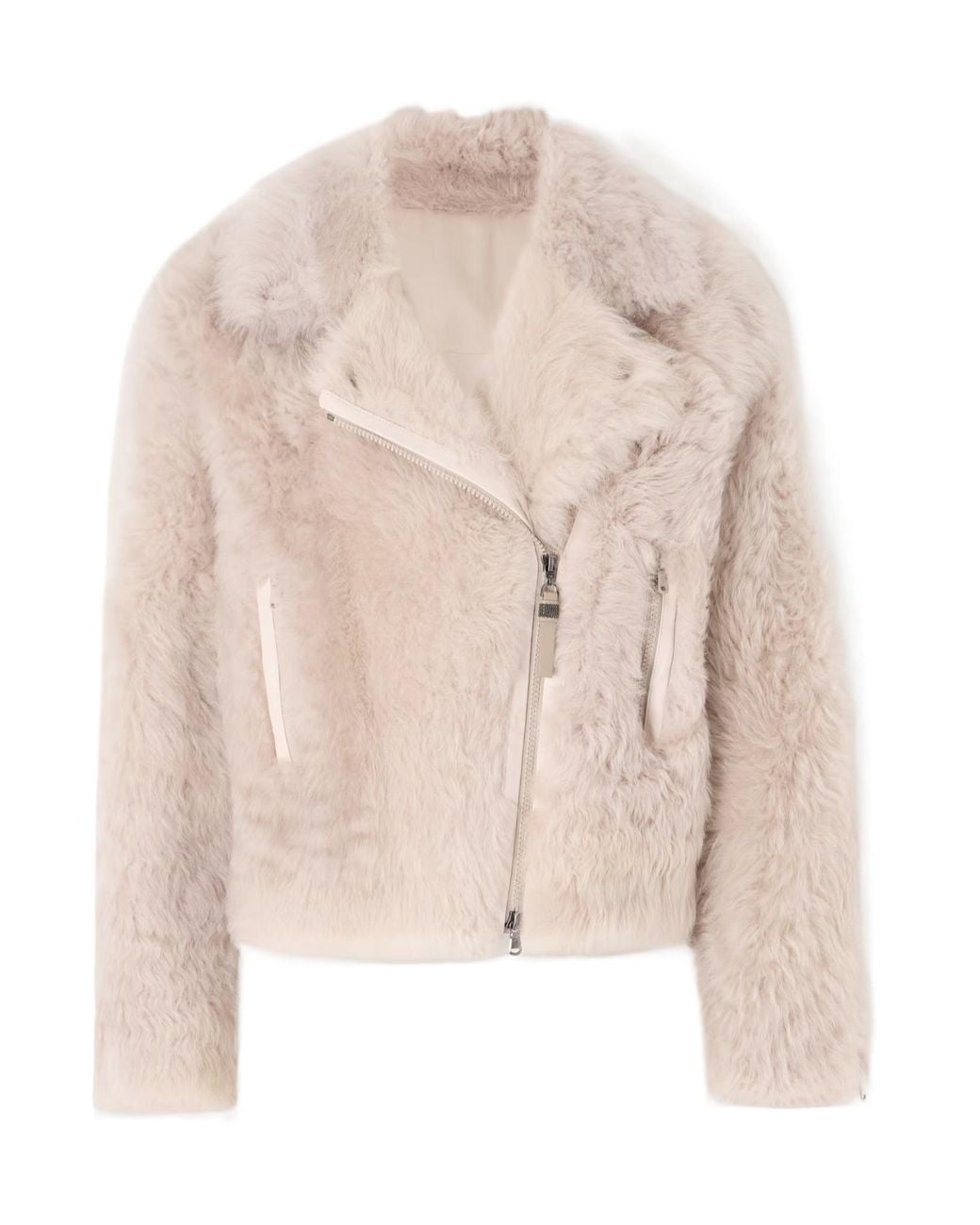 Brunello Cucinelli Natural Leather-Trimmed Shearling Jacket