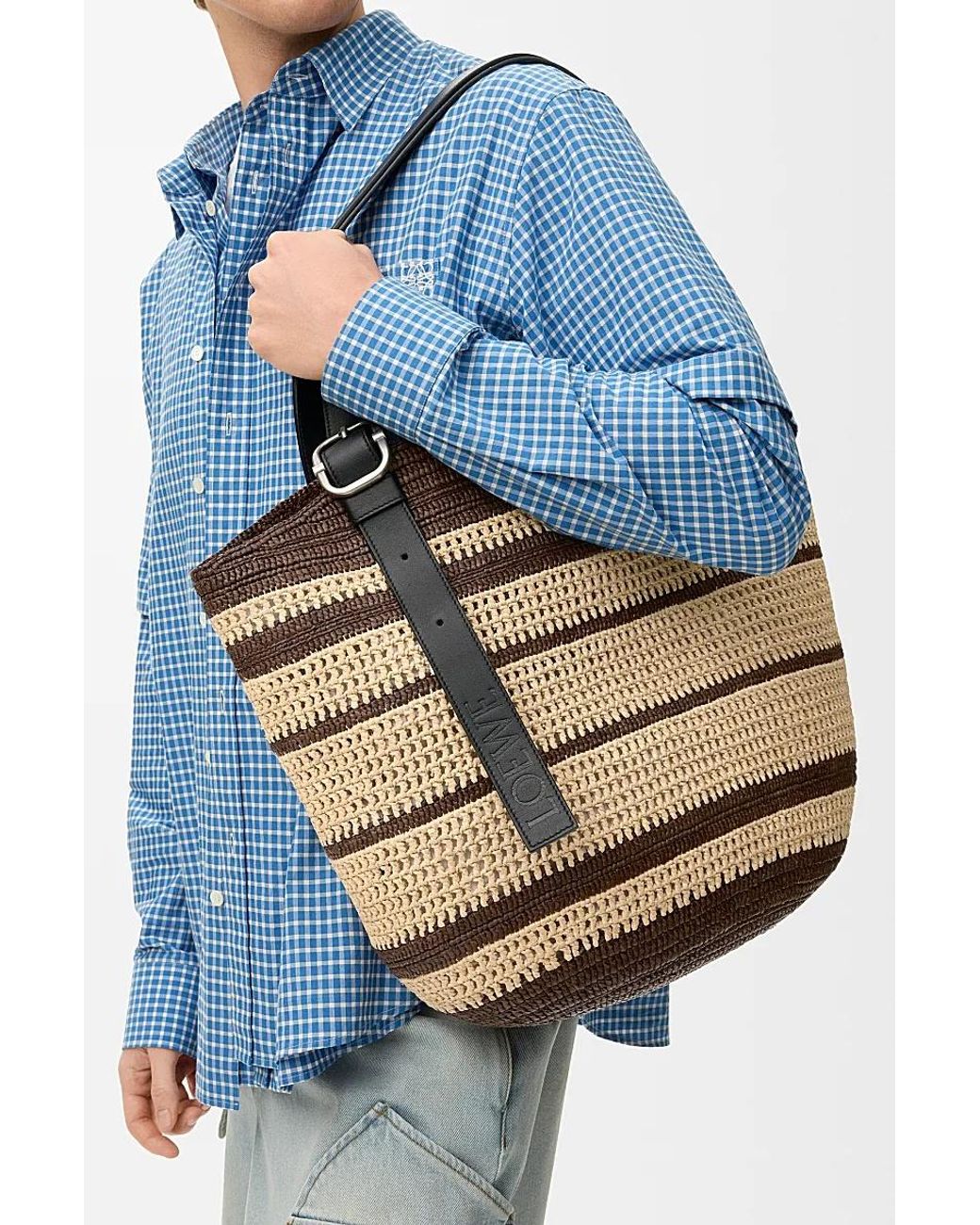 Loewe White Loop Basket Bag for men