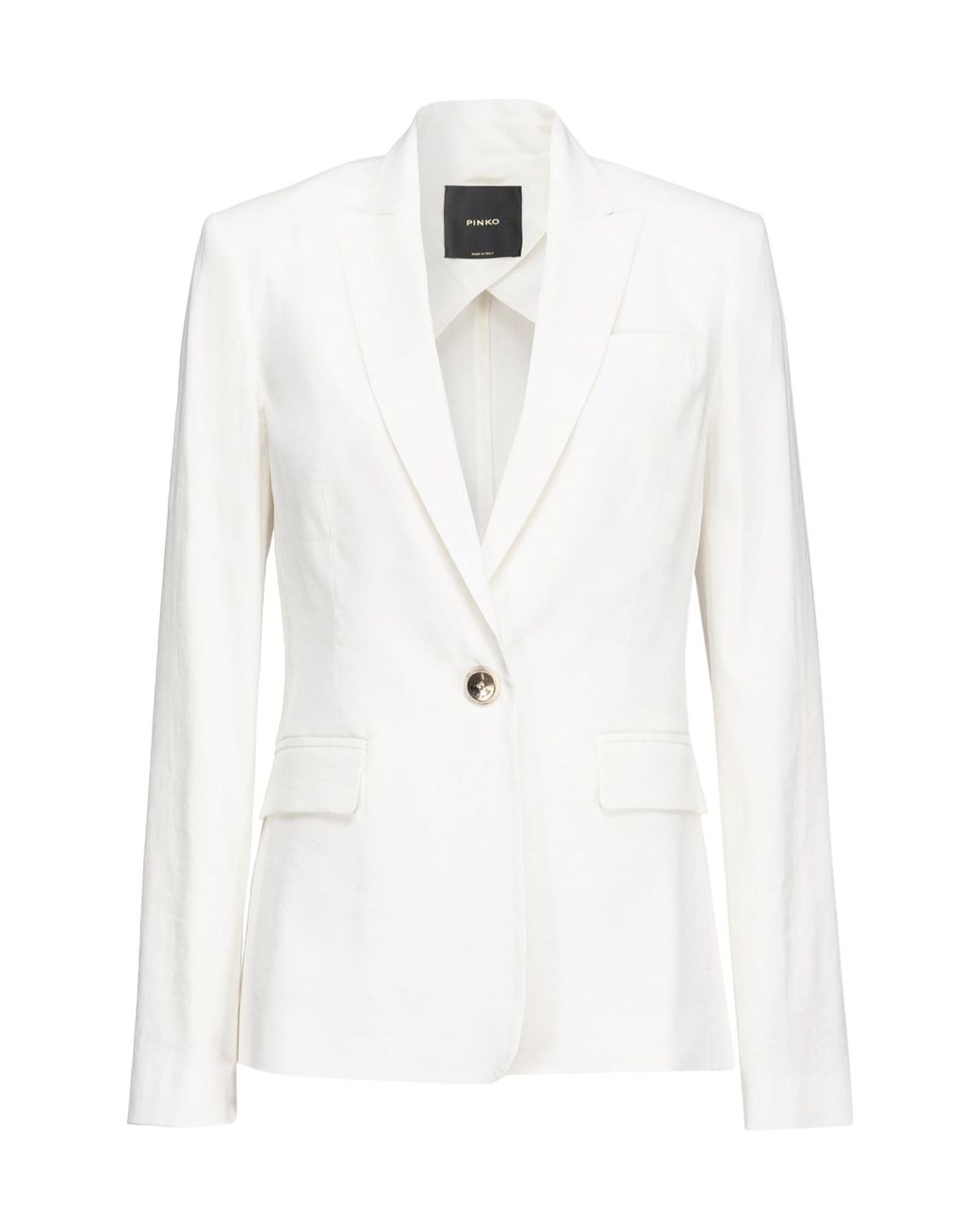 Pinko White Single-Breasted Tailored Blazer
