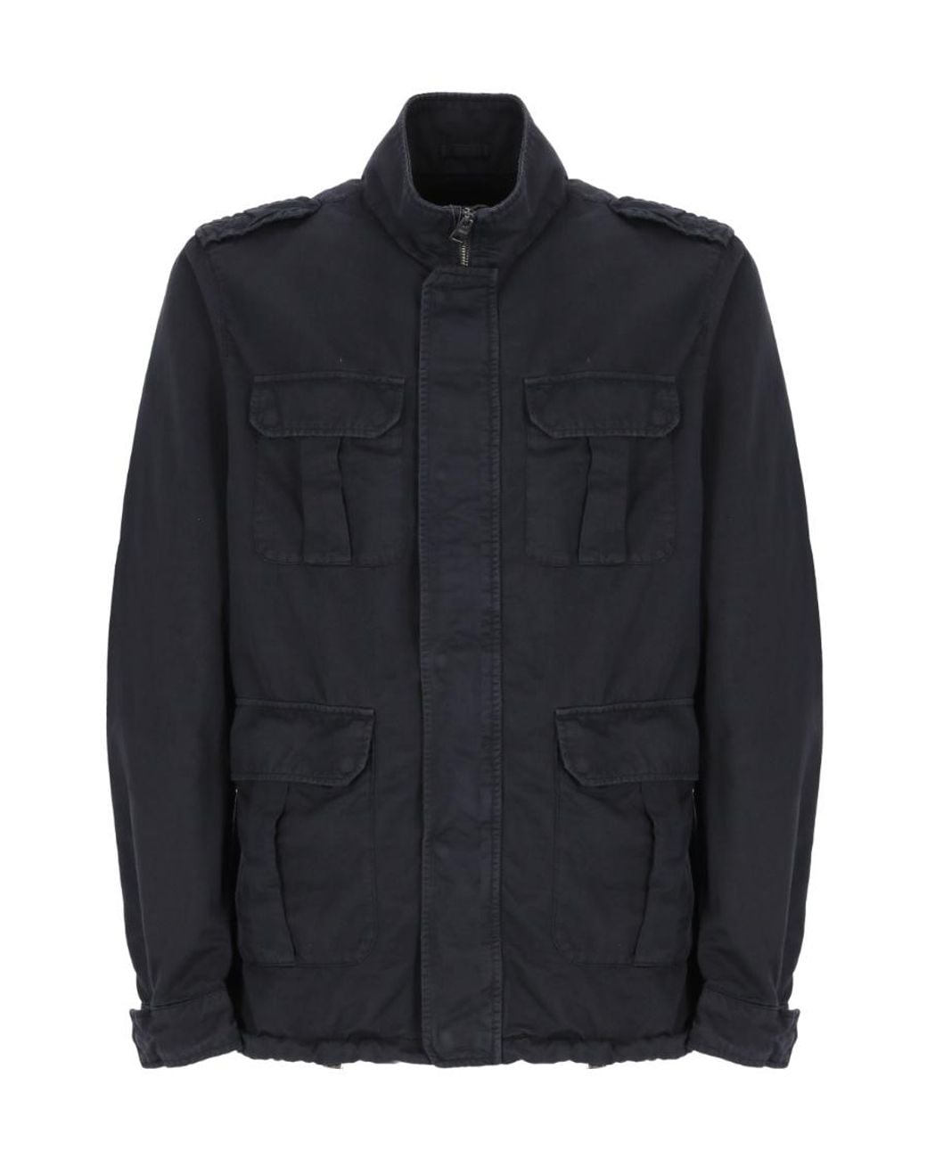 Herno Blue High-Neck Zipped Jacket for men