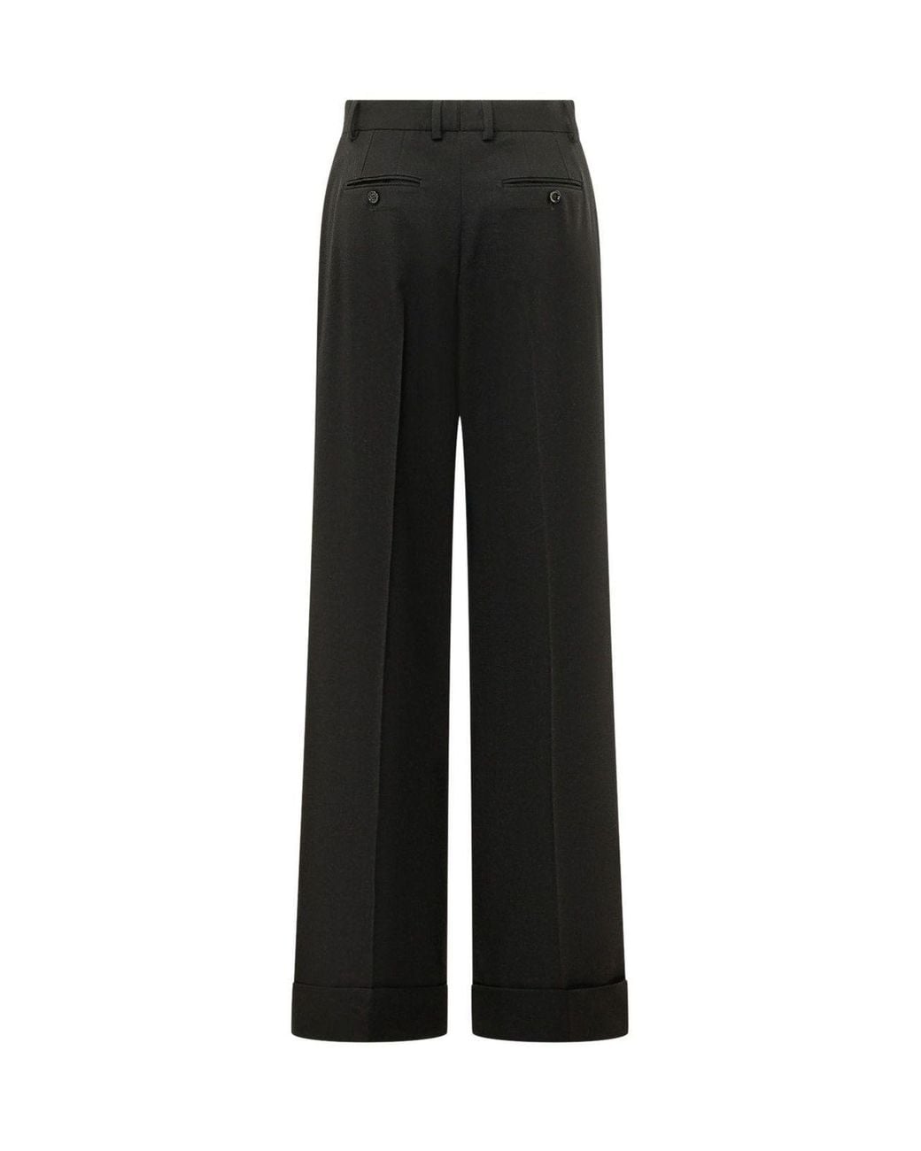 Dolce & Gabbana Black Straight Leg Pleated Pants