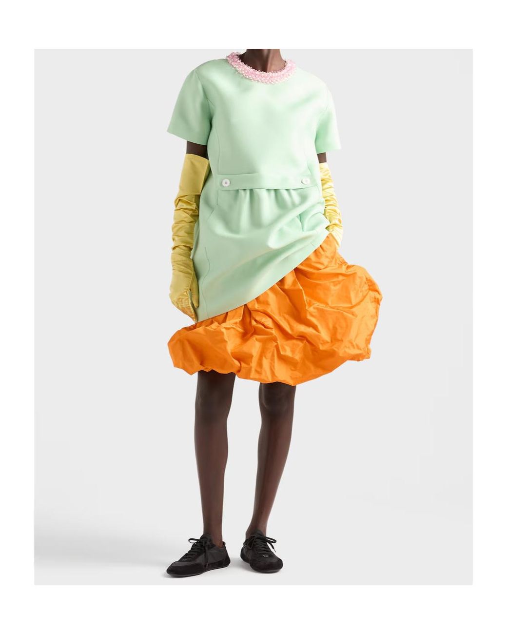 Prada Orange Technical Taffeta Skirt