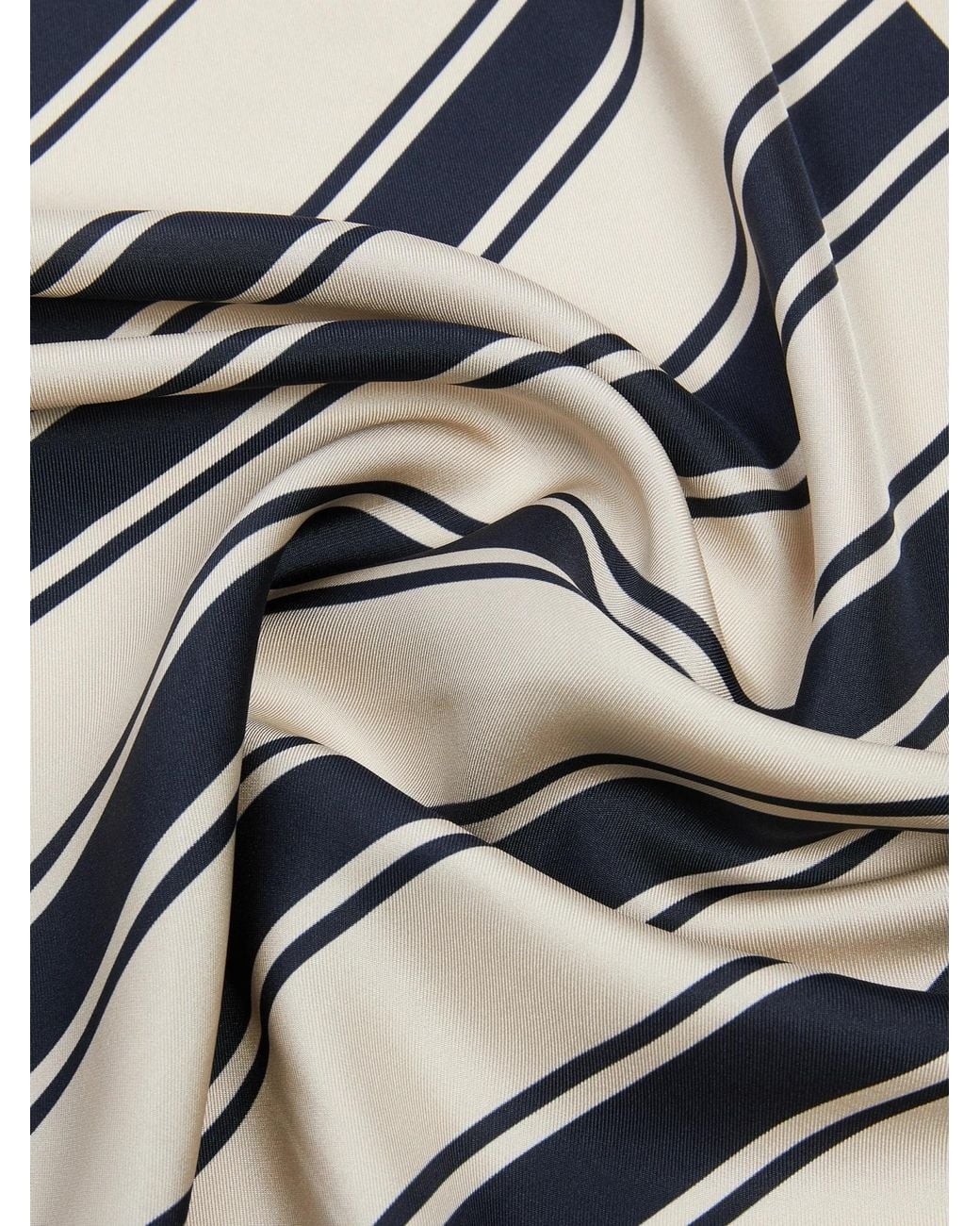 Max Mara Gray Striped Square Scarf