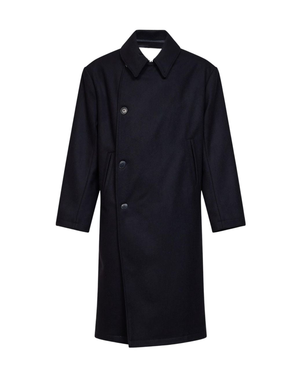 Costumein Blue Plaxy Single-Breasted Coat for men