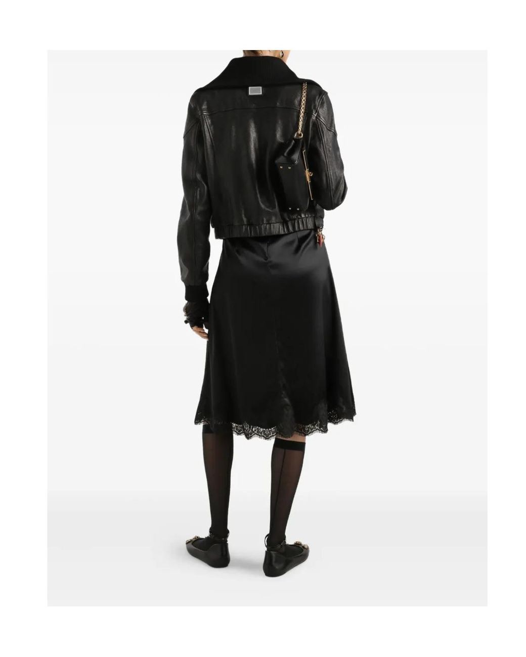 Dolce & Gabbana Black Elasticated Waistband Zipped Jacket
