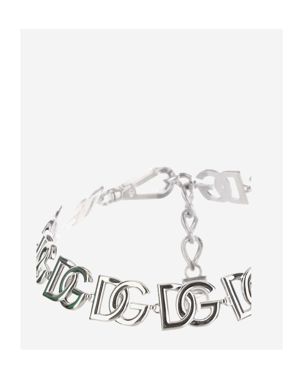 Dolce & Gabbana White Dg Logo Lettering Choker