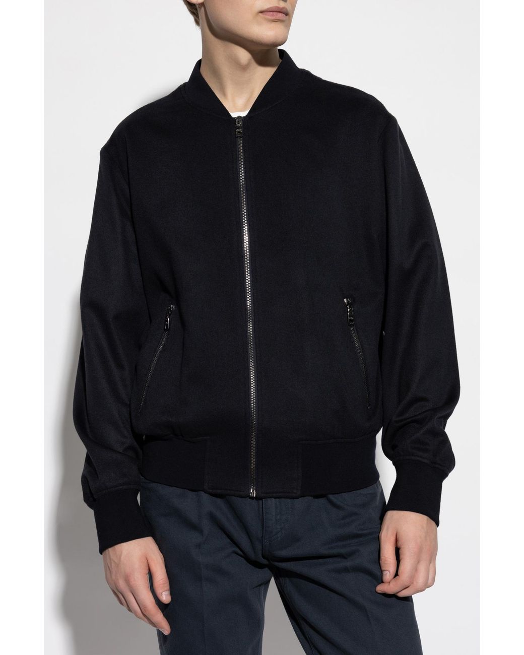 Dolce & Gabbana Blue Zip-Up Bomber Jacket for men