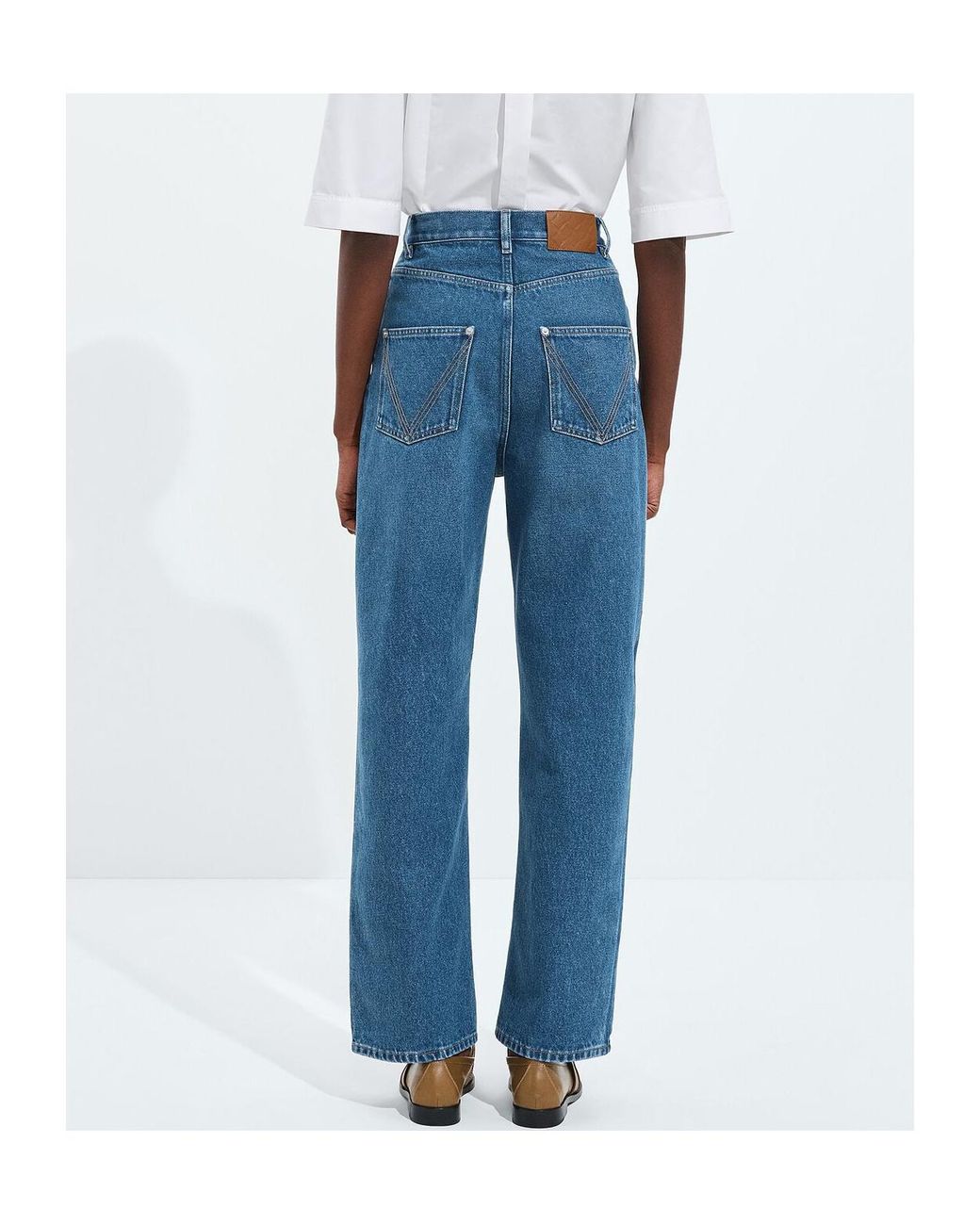 Bottega Veneta Blue Wide Leg Jeans