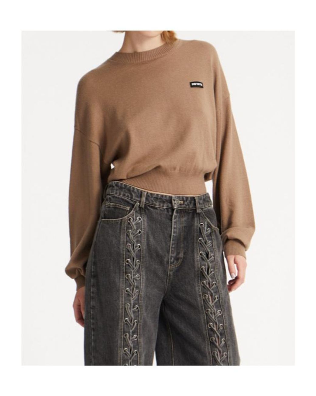 ROTATE BIRGER CHRISTENSEN Natural Basic Crewneck Jumper