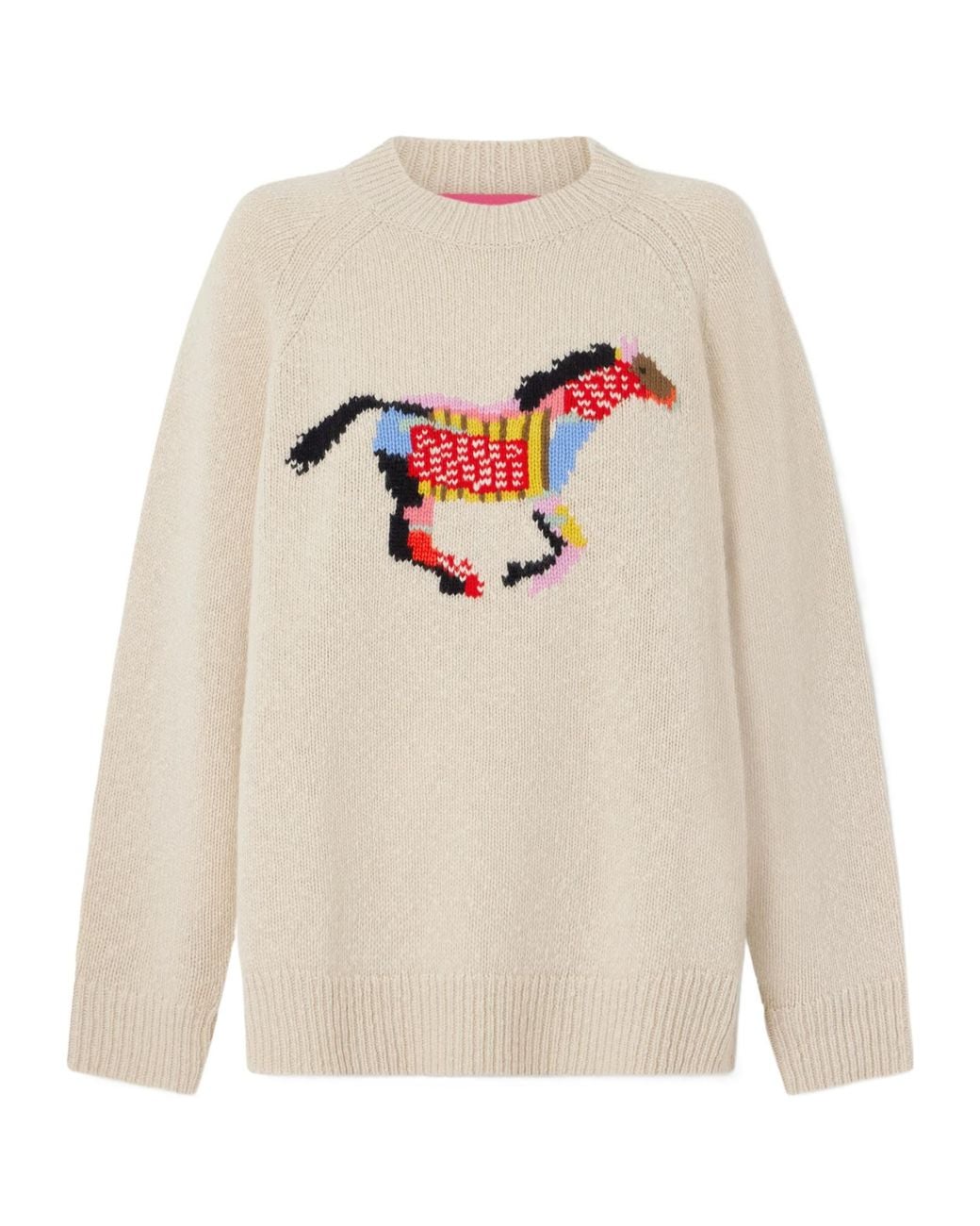 The Elder Statesman White Glacier Horse Sweater