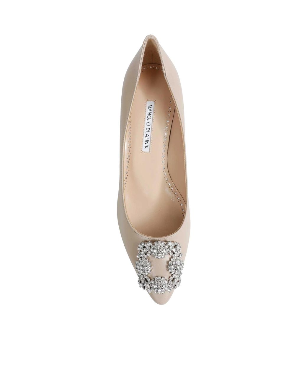 Manolo Blahnik White Buckled High Heels