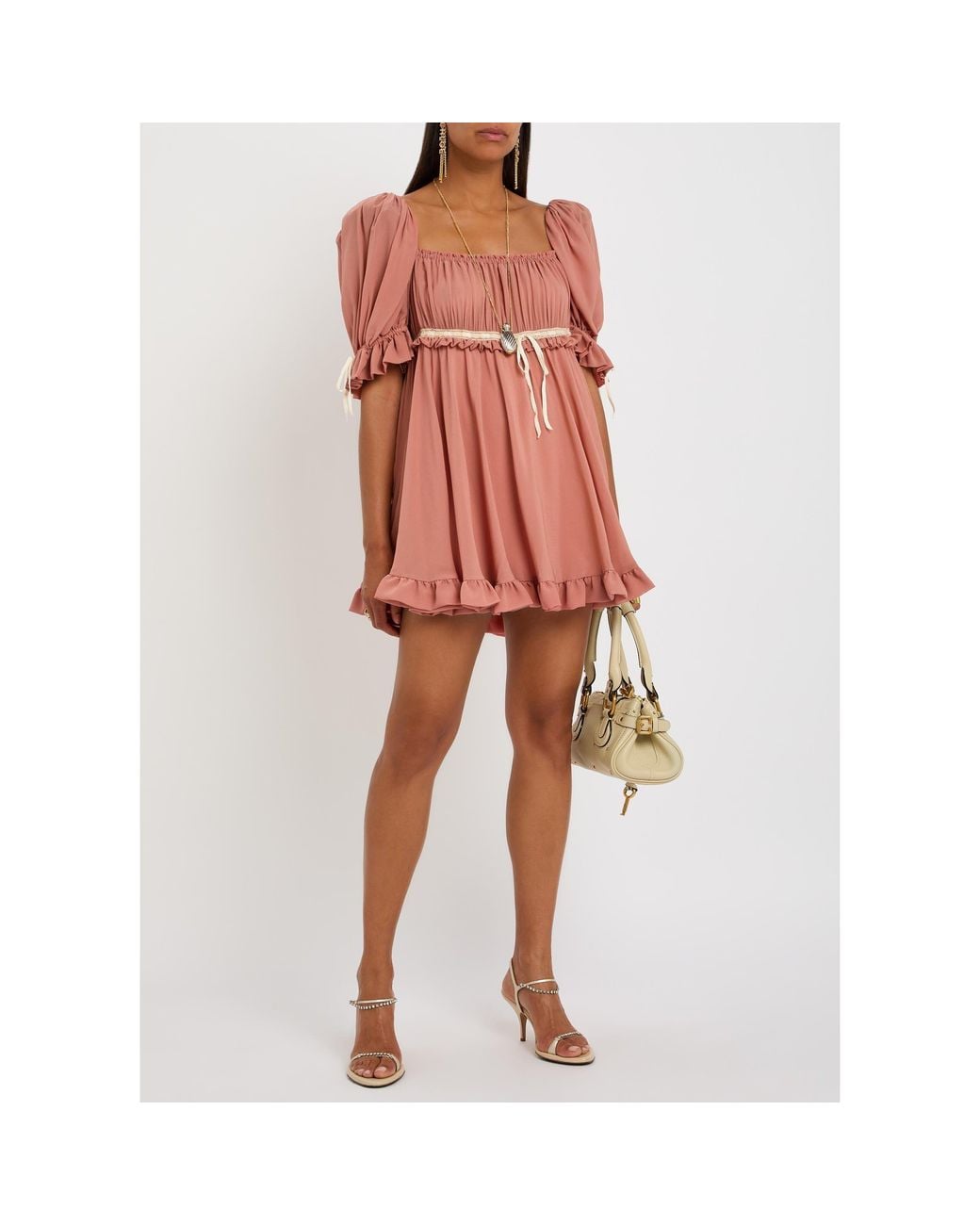 Chloé Pink Lace Paneled Dress
