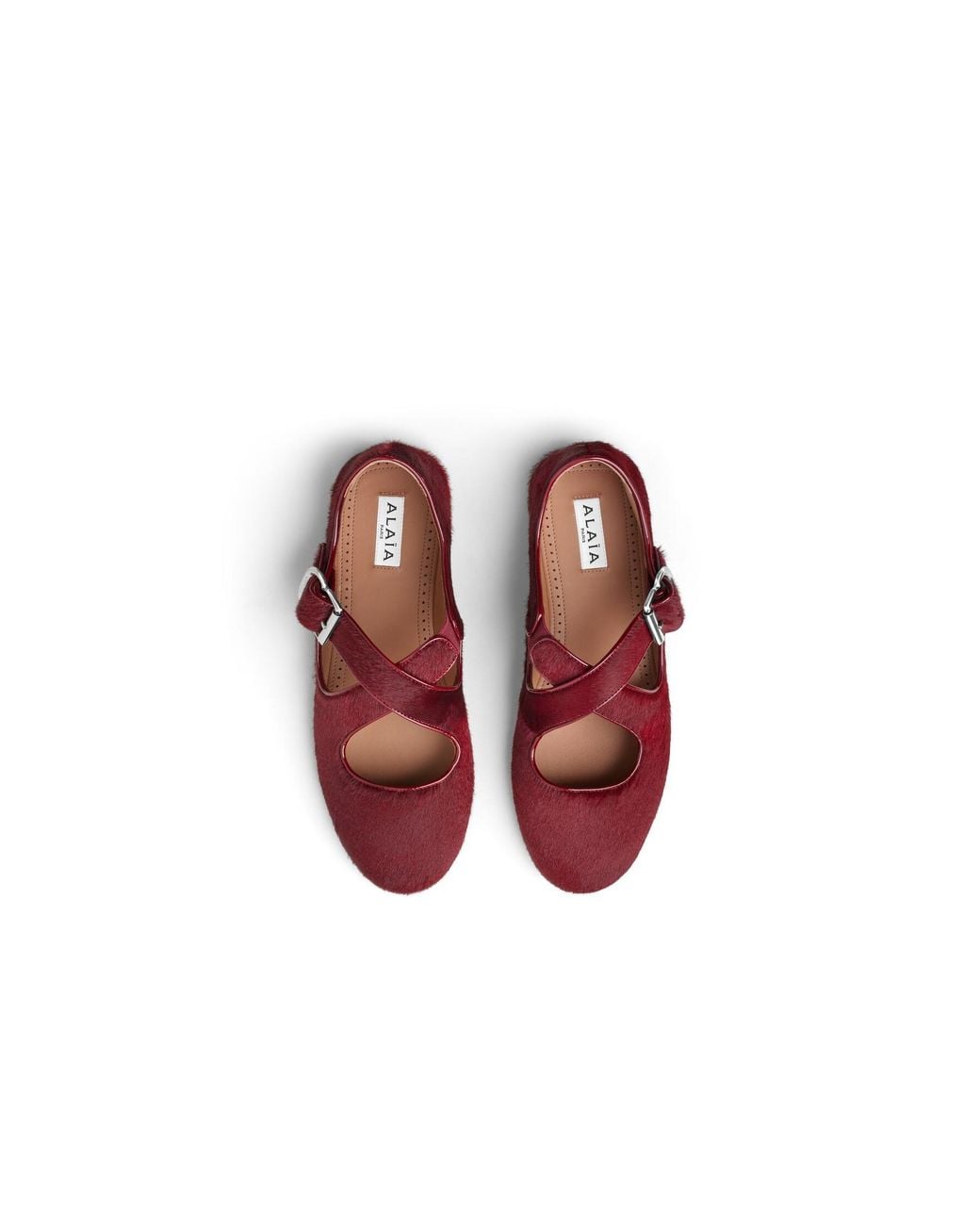Alaïa Red Criss Cross Ballet Flats