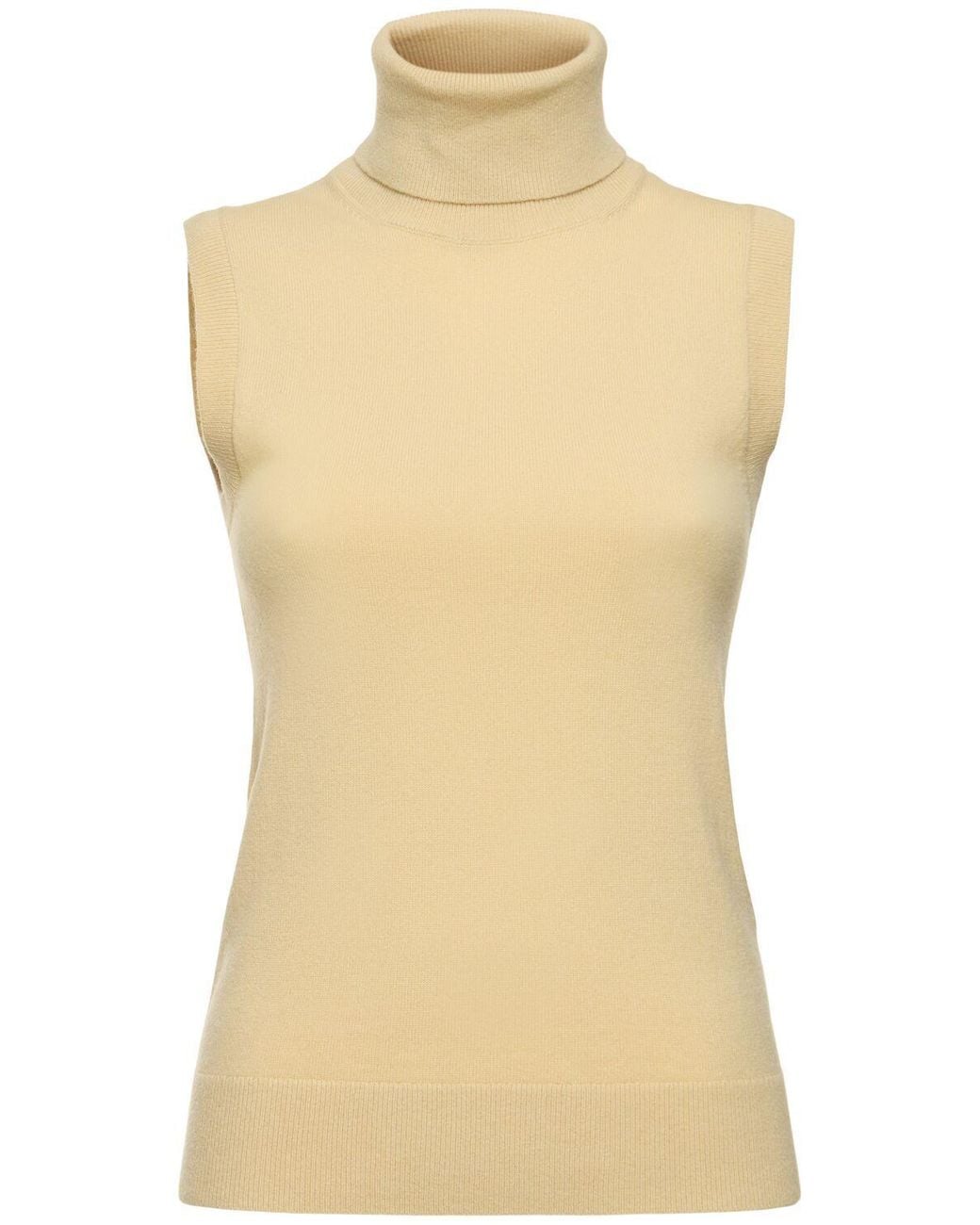 Michael Kors Yellow Cashmere Turtleneck Vest