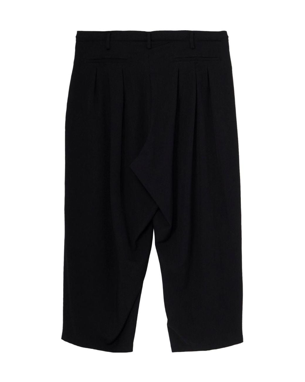 Yohji Yamamoto Black Pleated Wide-Leg Trousers for men