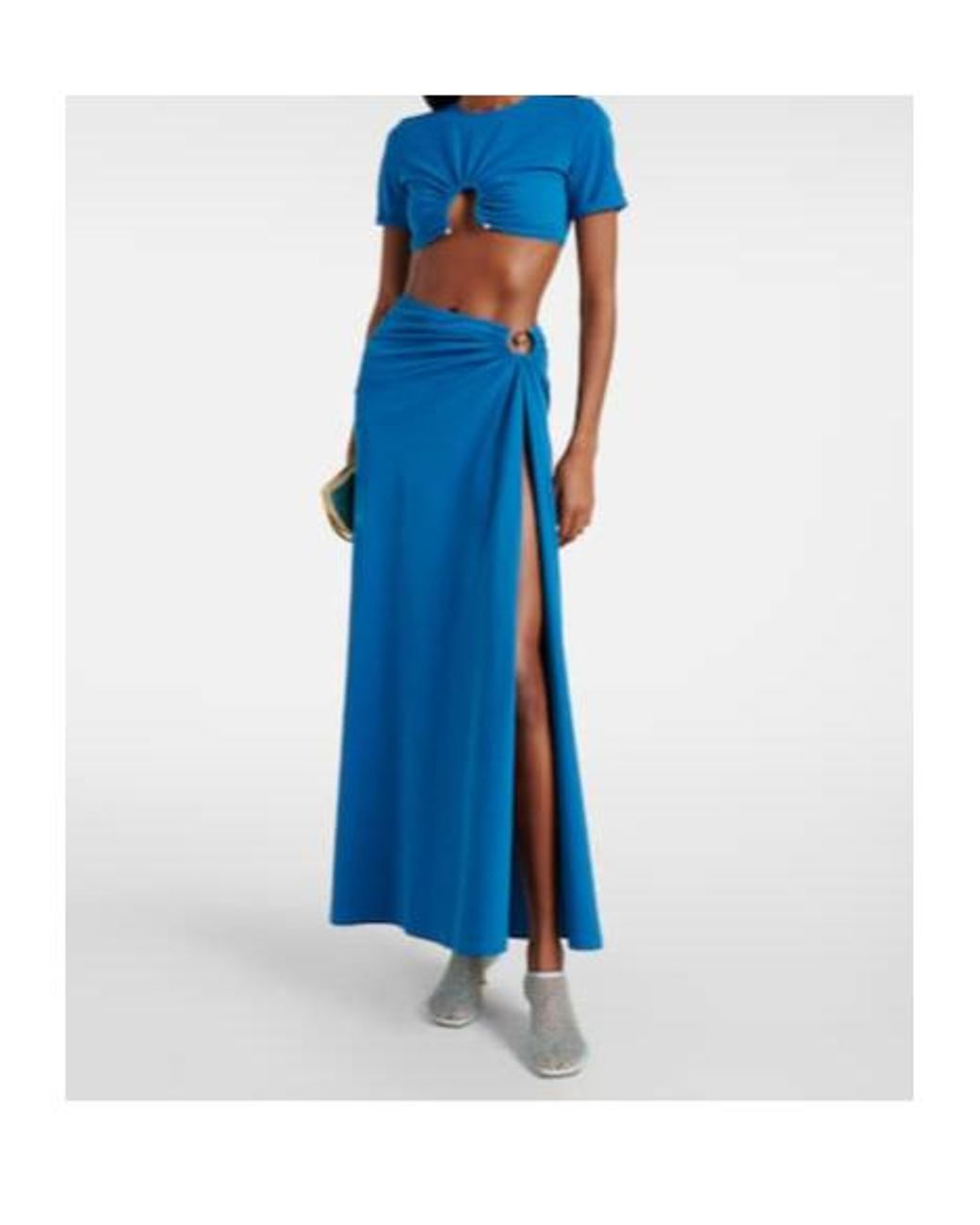 Christopher Esber Blue Minette Embellished Fishnet Pumps