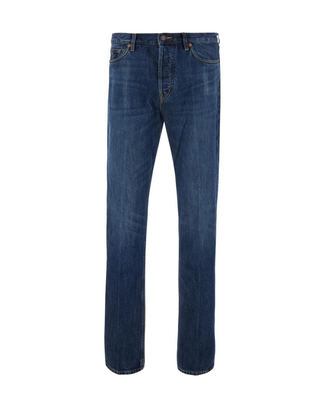 Emporio Armani Blue Slim-Fit Five-Pocket Jeans for men