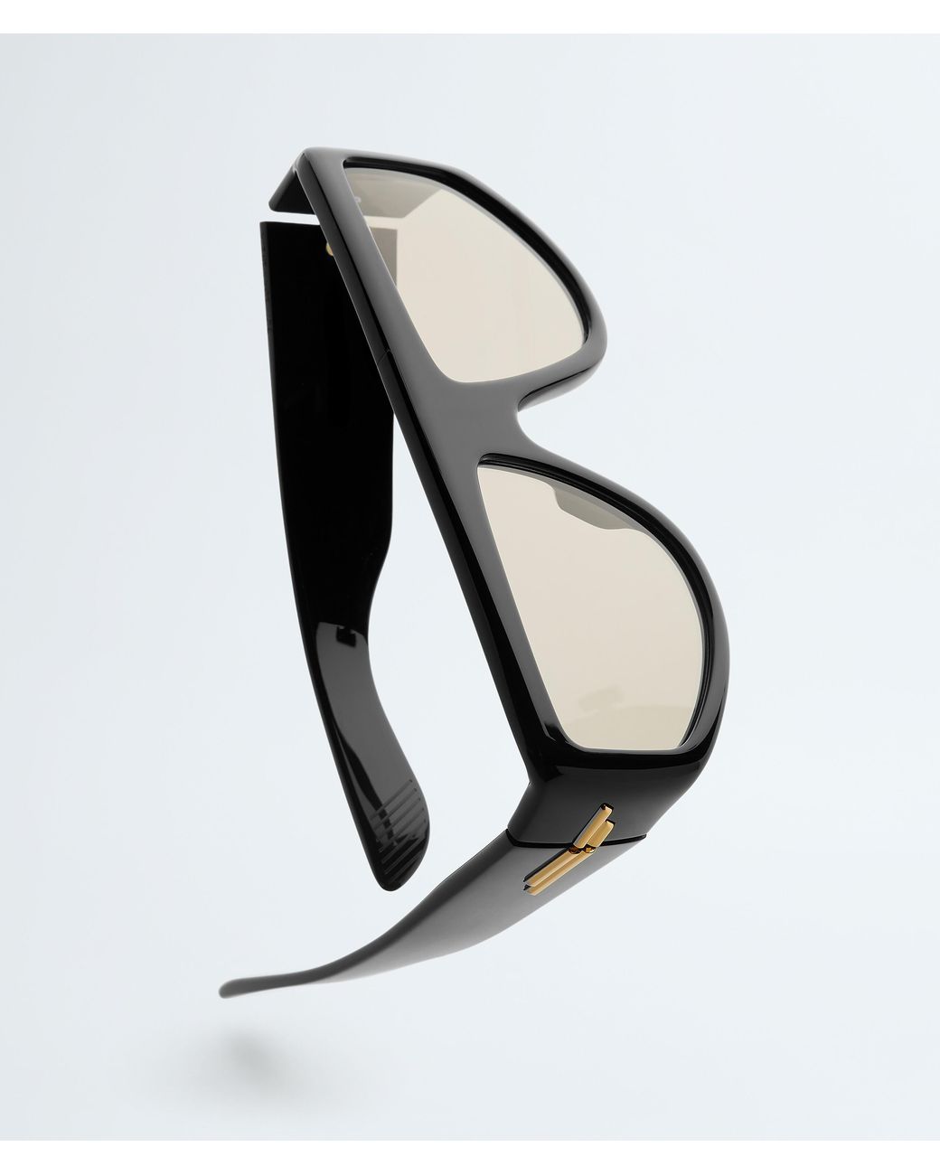 Bottega Veneta Black Classic Shield Sunglasses