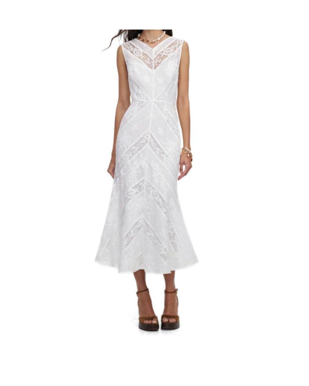 Self-Portrait White Sleeveless Dress