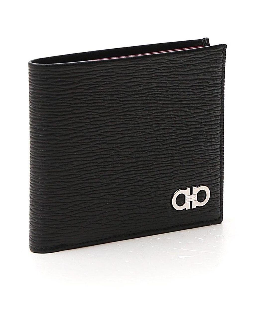 Ferragamo Black Ferragamo Gancini Bifold Wallet for men