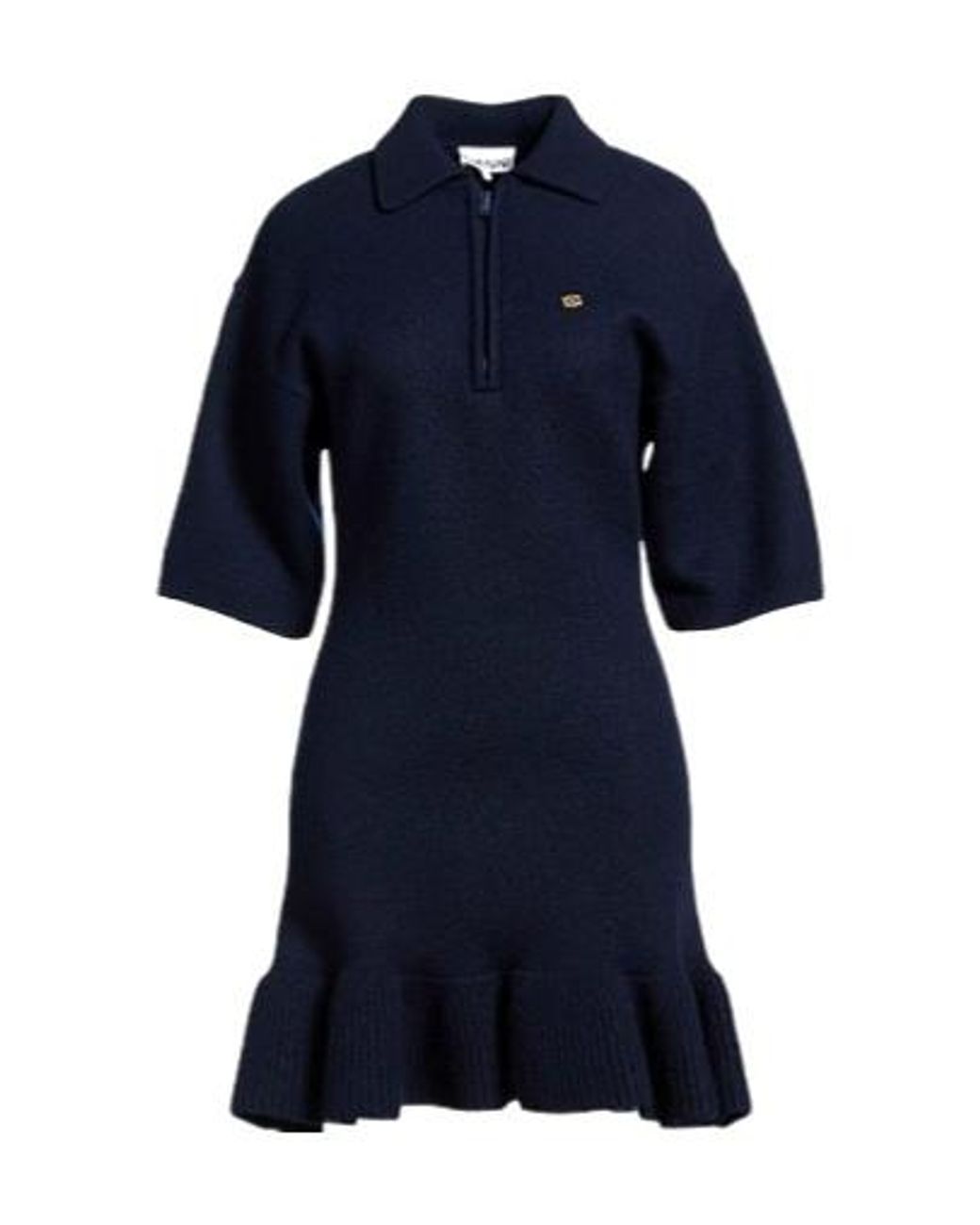 Ganni Blue Solid-Colored Wool Skirt
