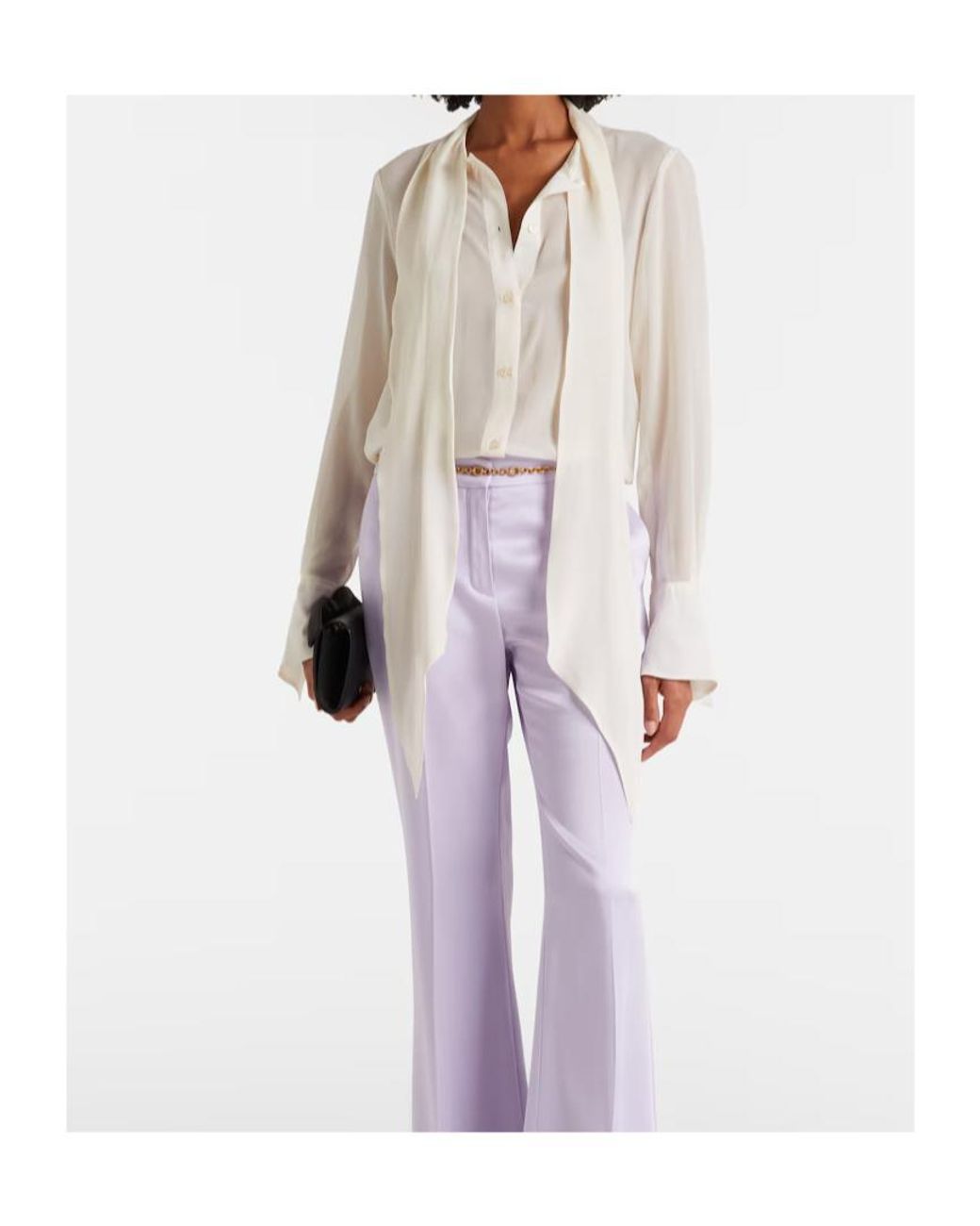 Nina Ricci White Scarf-Detail Blouse