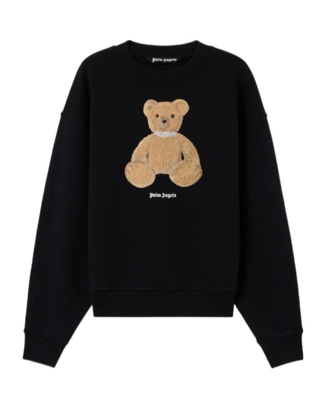 Palm Angels Black Bear Patch Sweatshirt for men