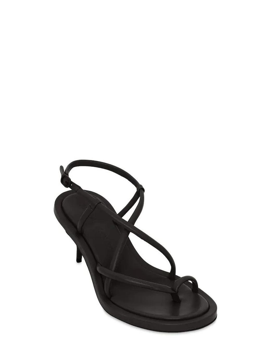 McQueen Black Strappy Kitten-Heeled Sandals