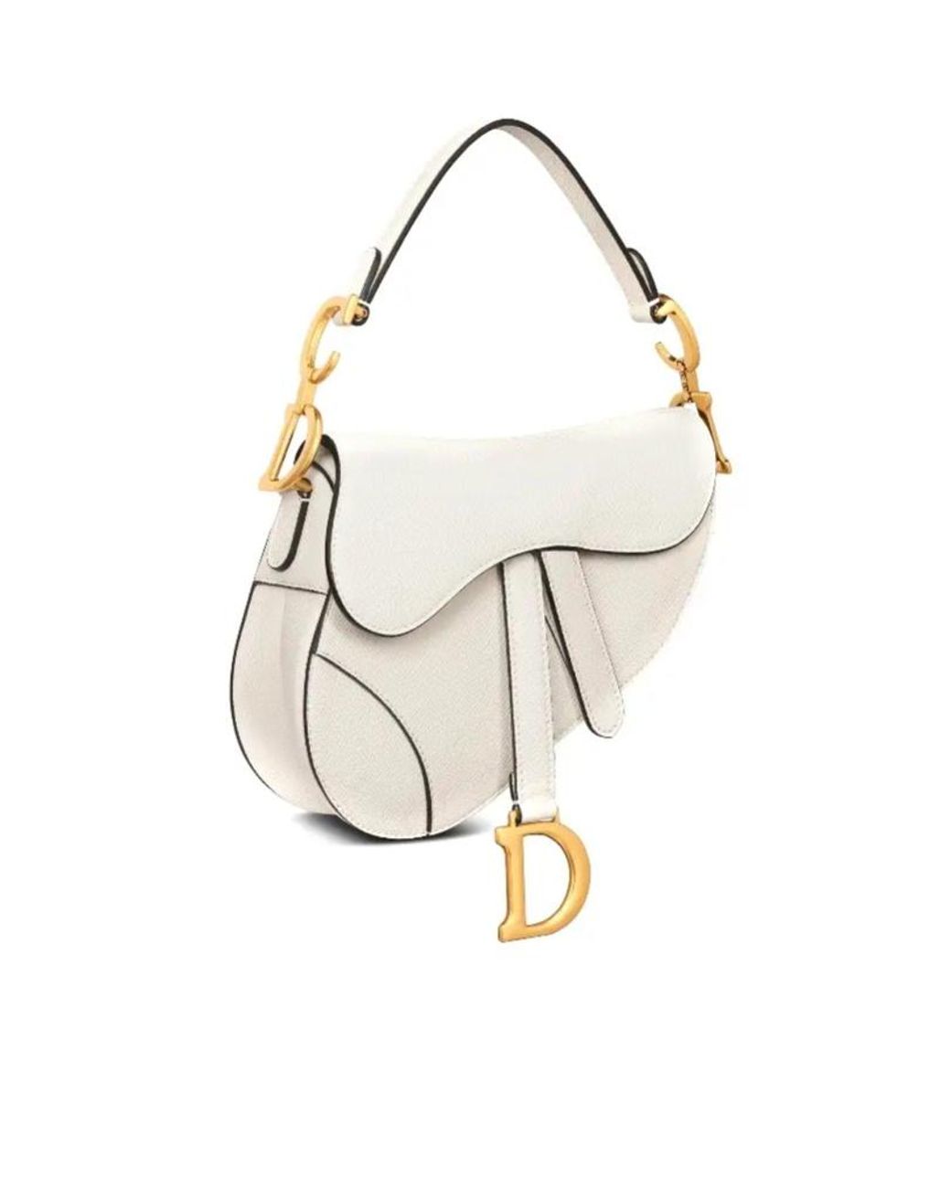 Dior White Mini Saddlebag With Strap