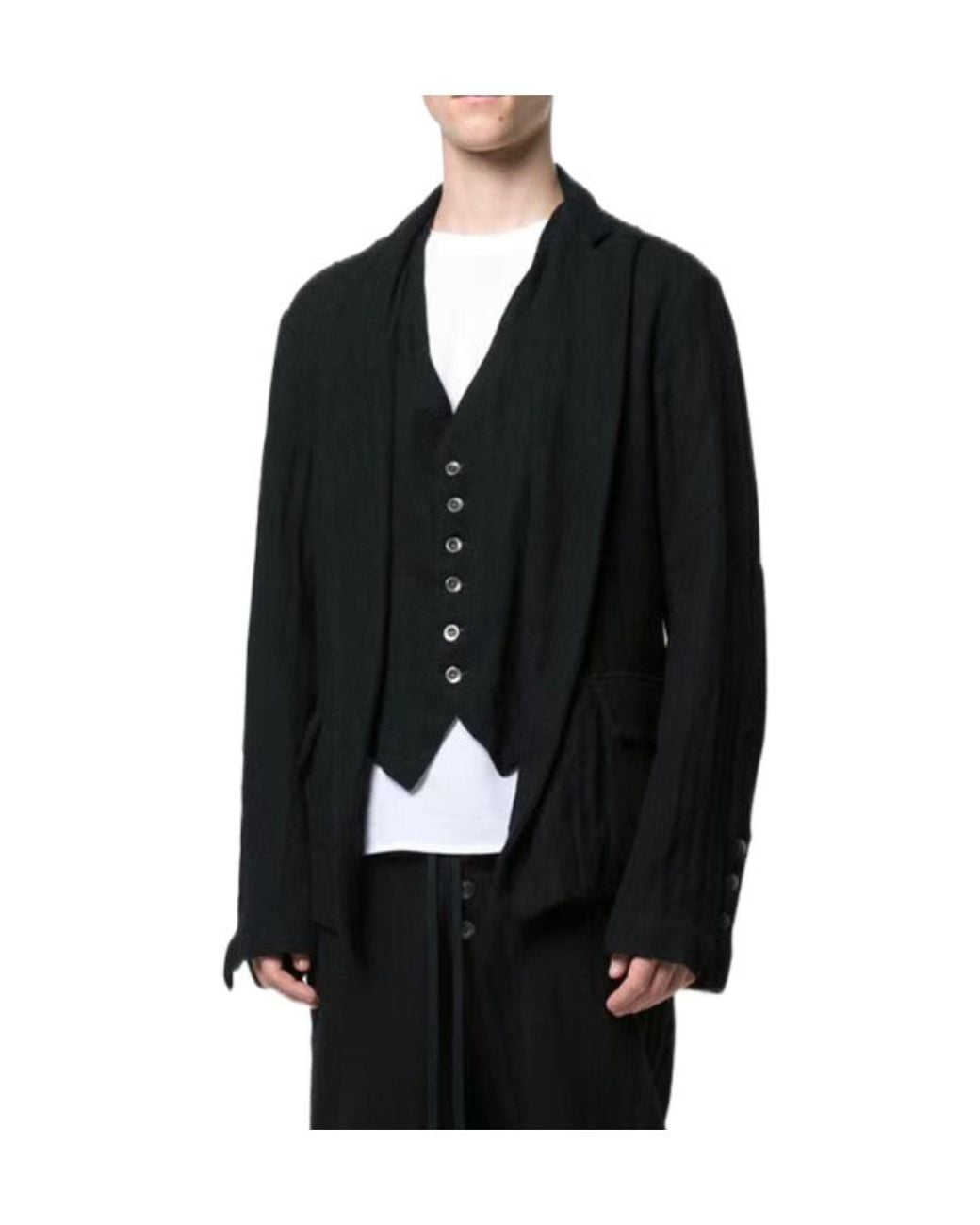 Greg Lauren Black Logo Blazer for men