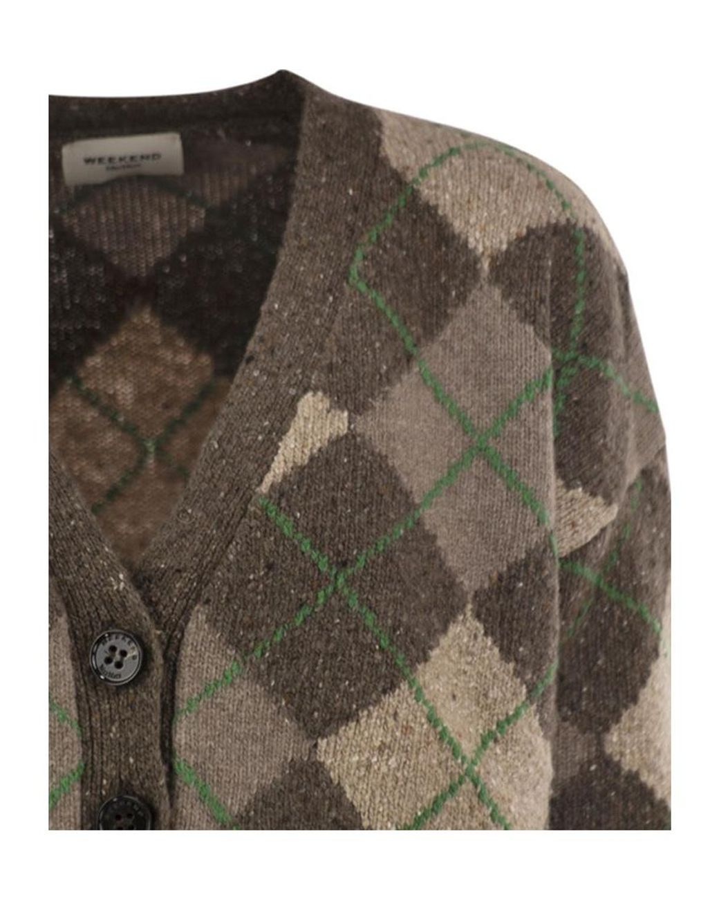 Weekend by Maxmara Multicolor Abile Argyle Cardigan