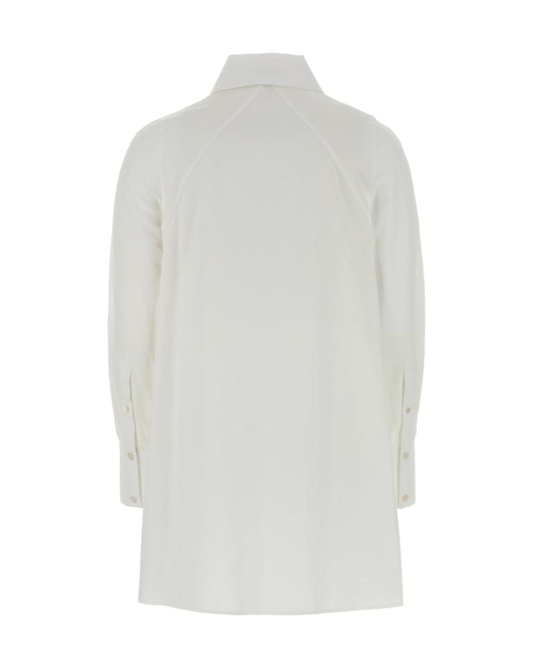 Alaïa White Alaïa A-Line Poplin Shirt Dress