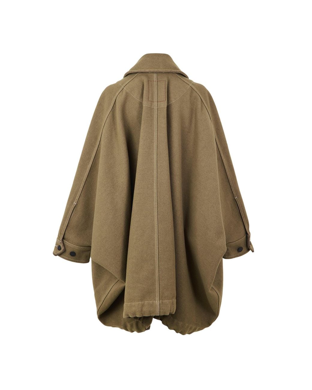 Uma Wang Green Lapel Irregular Long Coat
