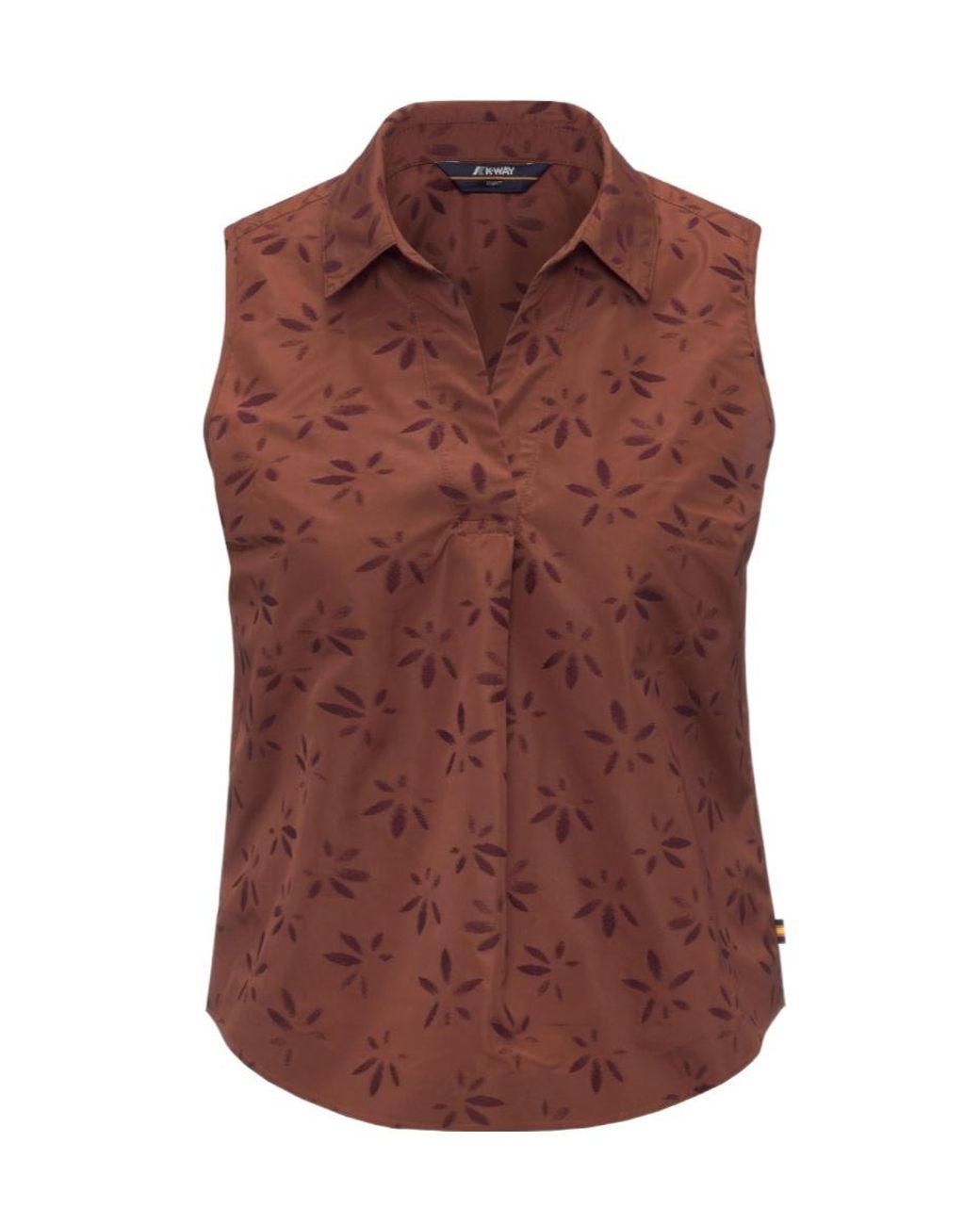 K-Way Brown Sleeveless Jacquard Top
