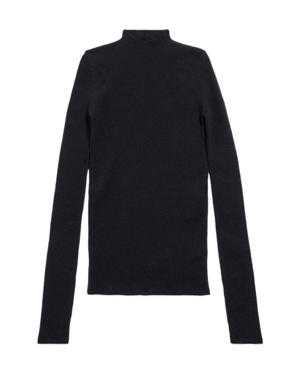 Balenciaga Blue High-Neck Knitted Top