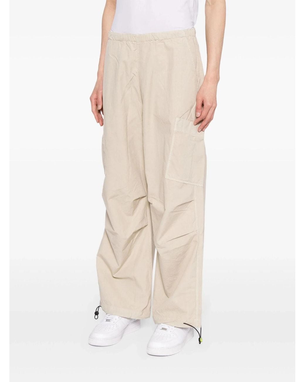 Barrow Natural Panelled Cotton Wide-Leg Trousers for men
